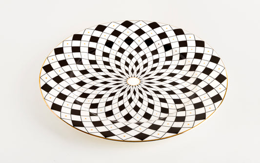 Old Gold and Black Charger Plate