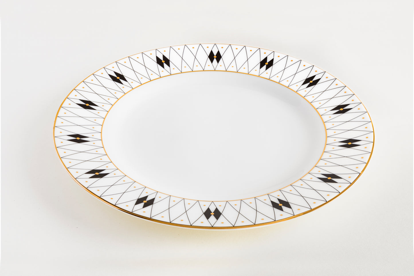 Old Gold and Black Dinner Plate - Set of 4