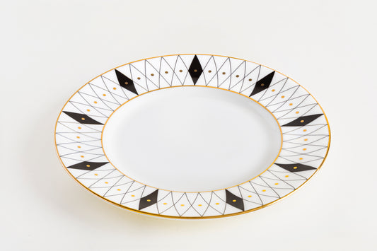 Old Gold and Black Quarter Plate - Set of 4