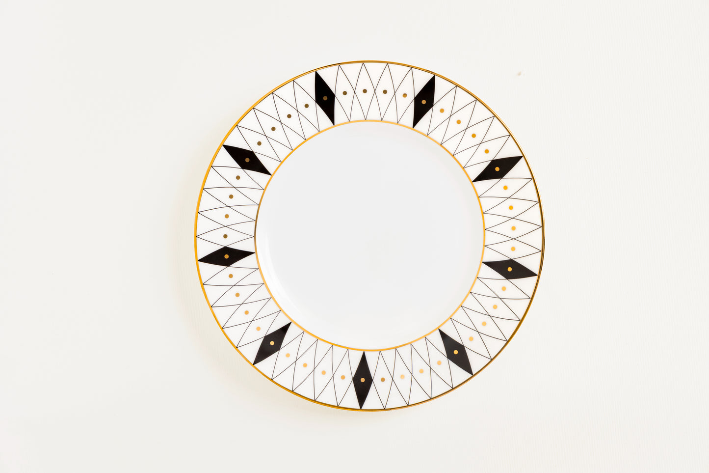 Old Gold and Black Quarter Plate - Set of 4