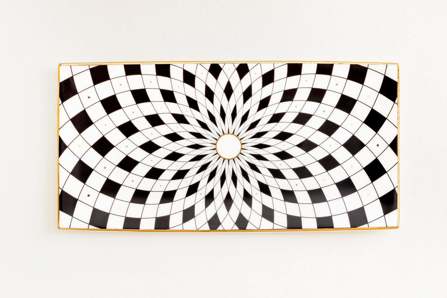 Old Gold and Black Rectangular Platter