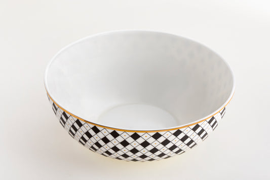 Old Gold and Black Serving Bowl Large