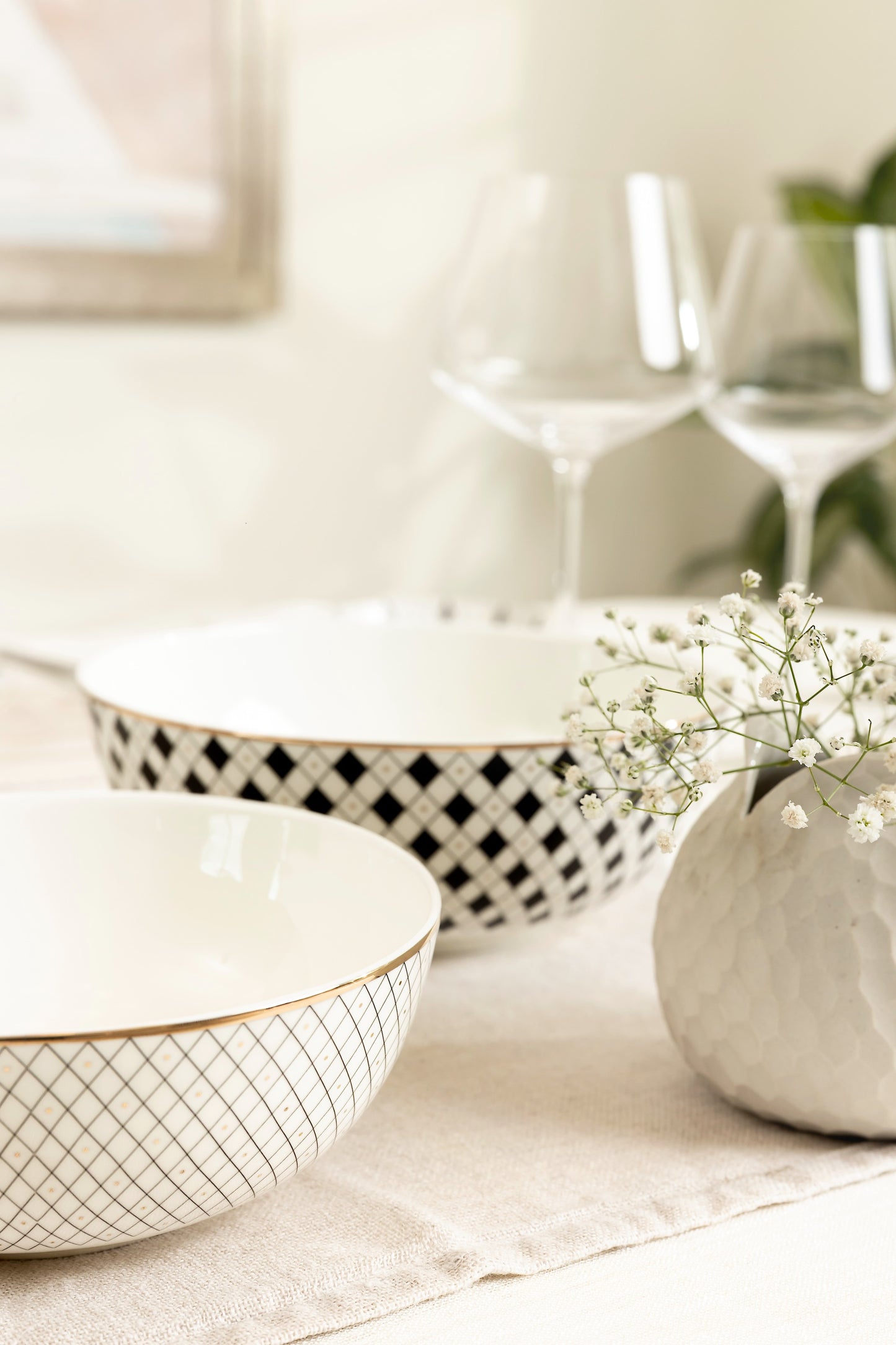 Old Gold and Black Serving Bowl Medium
