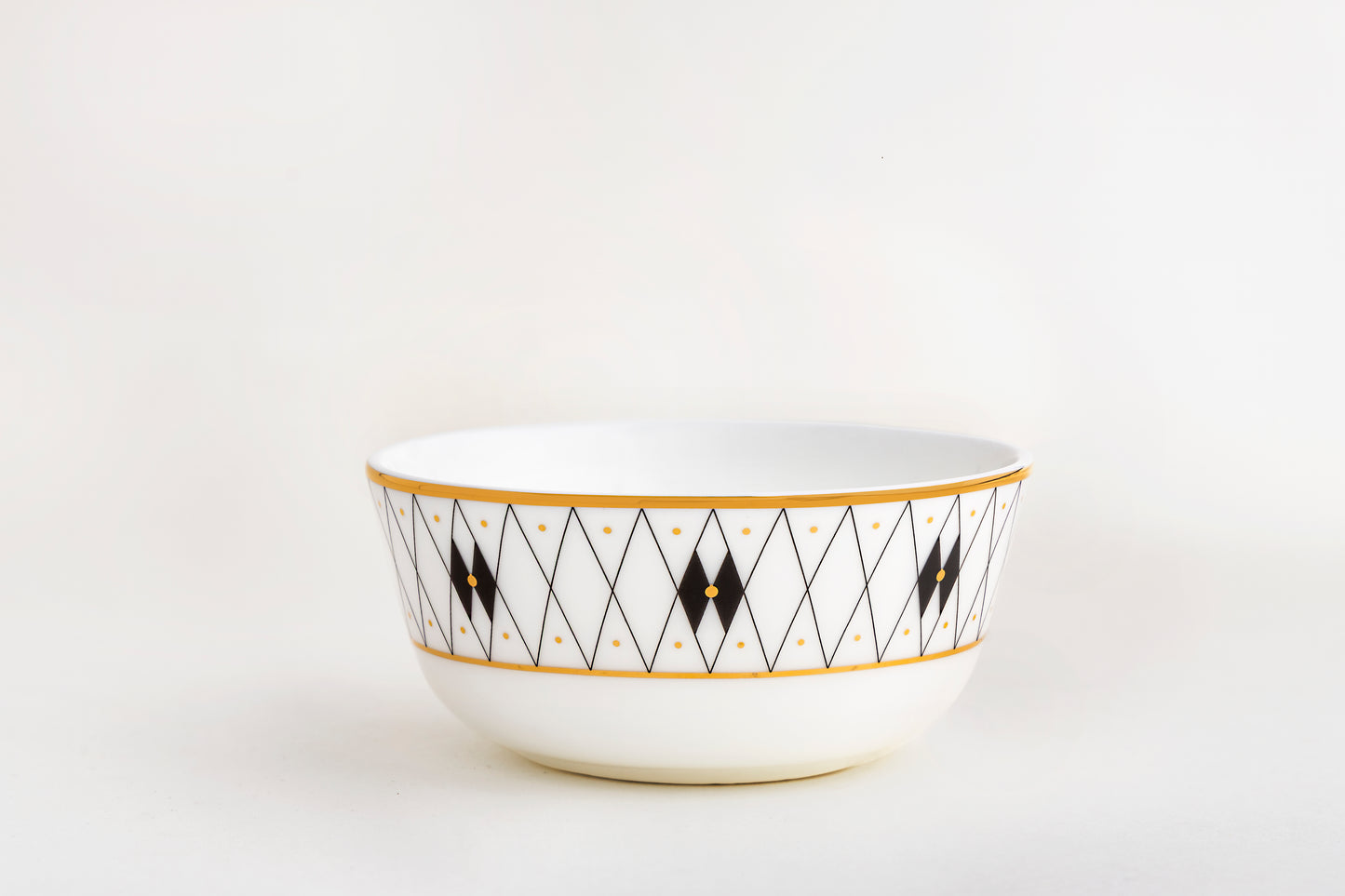 Old Gold and Black Soup Bowl - Set of 4
