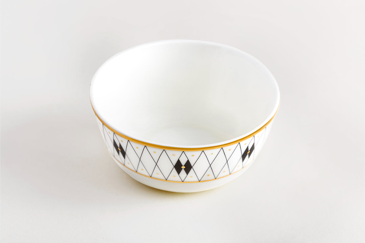 Old Gold and Black Soup Bowl - Set of 4