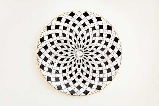 Old Gold and Black Charger Plate