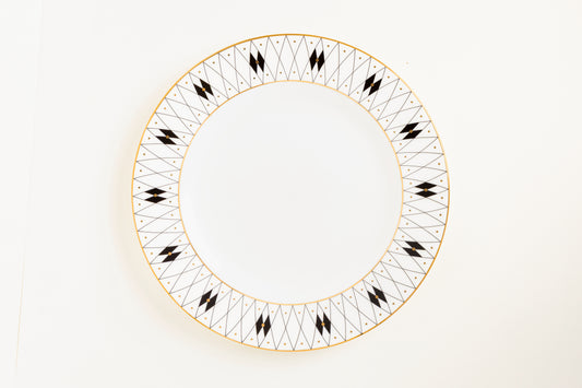 Old Gold and Black Dinner Plate - Set of 4