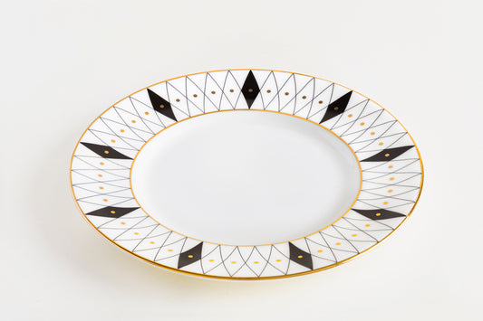 Old Gold and Black Quarter Plate - Set of 4