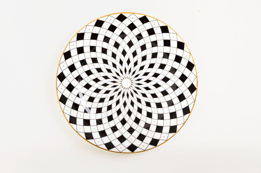 Old Gold and Black Salad Plate - Set of 4