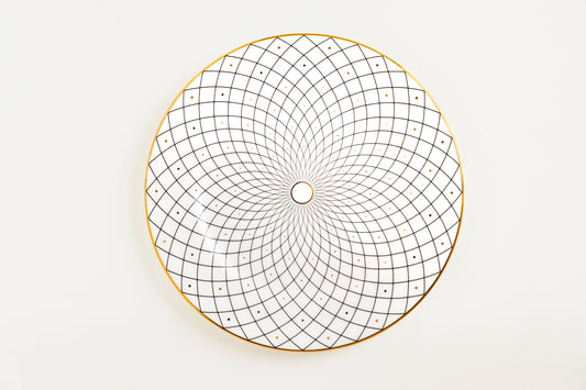 Old Gold and Black Salad Plate - Set of 4