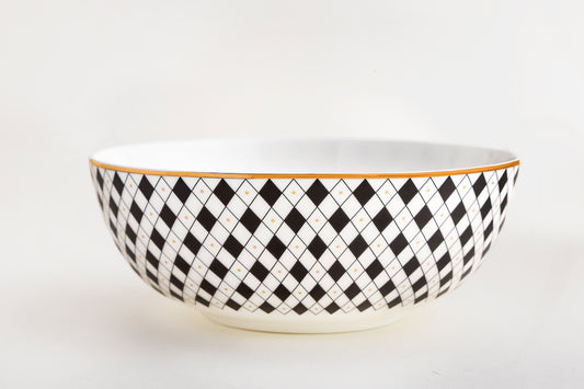Old Gold and Black Serving Bowl Large