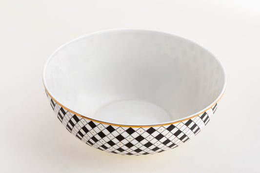 Old Gold and Black Serving Bowl Large